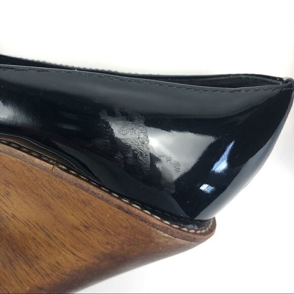 ALDO Black Wedge Open Toed Shoe Size 38 - Picture 7 of 8